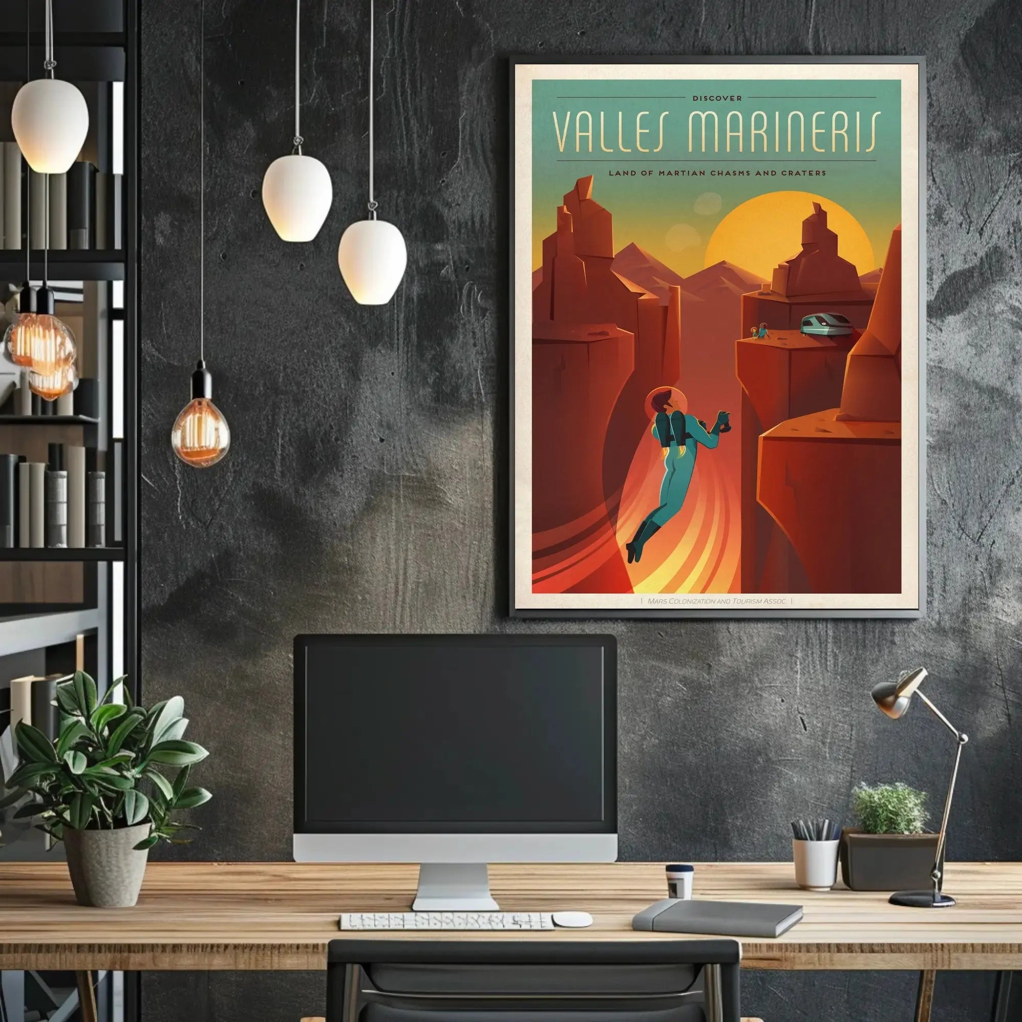 Discover Valles Marineris Mars Travel Futuristic Sci-Fi Poster PosterGoat