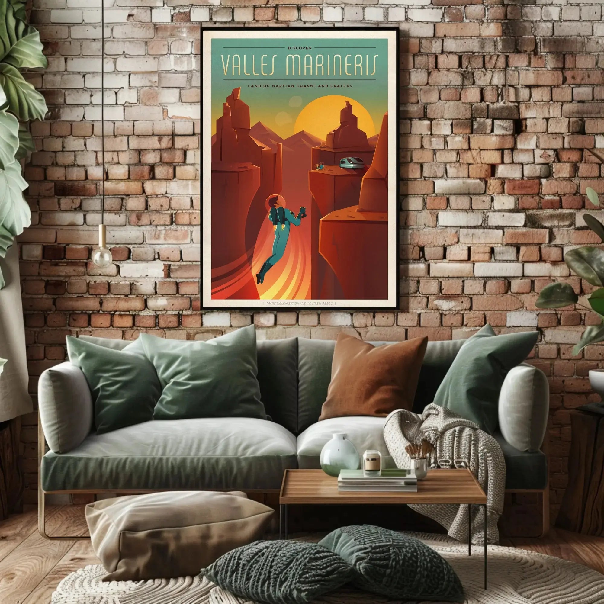 Discover Valles Marineris Mars Travel Futuristic Sci-Fi Poster PosterGoat