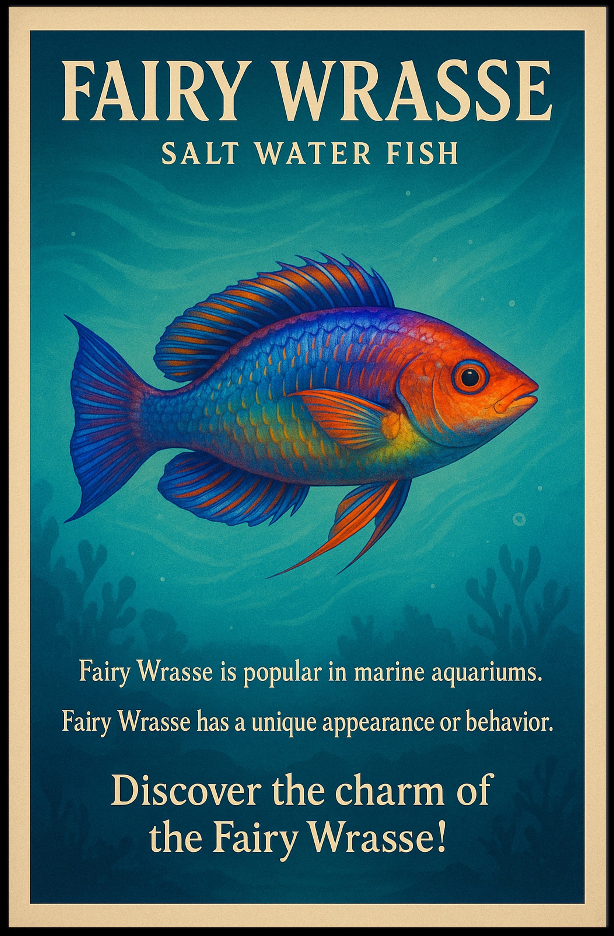 Discover the Charm of the Fairy Wrasse Poster PosterGoat