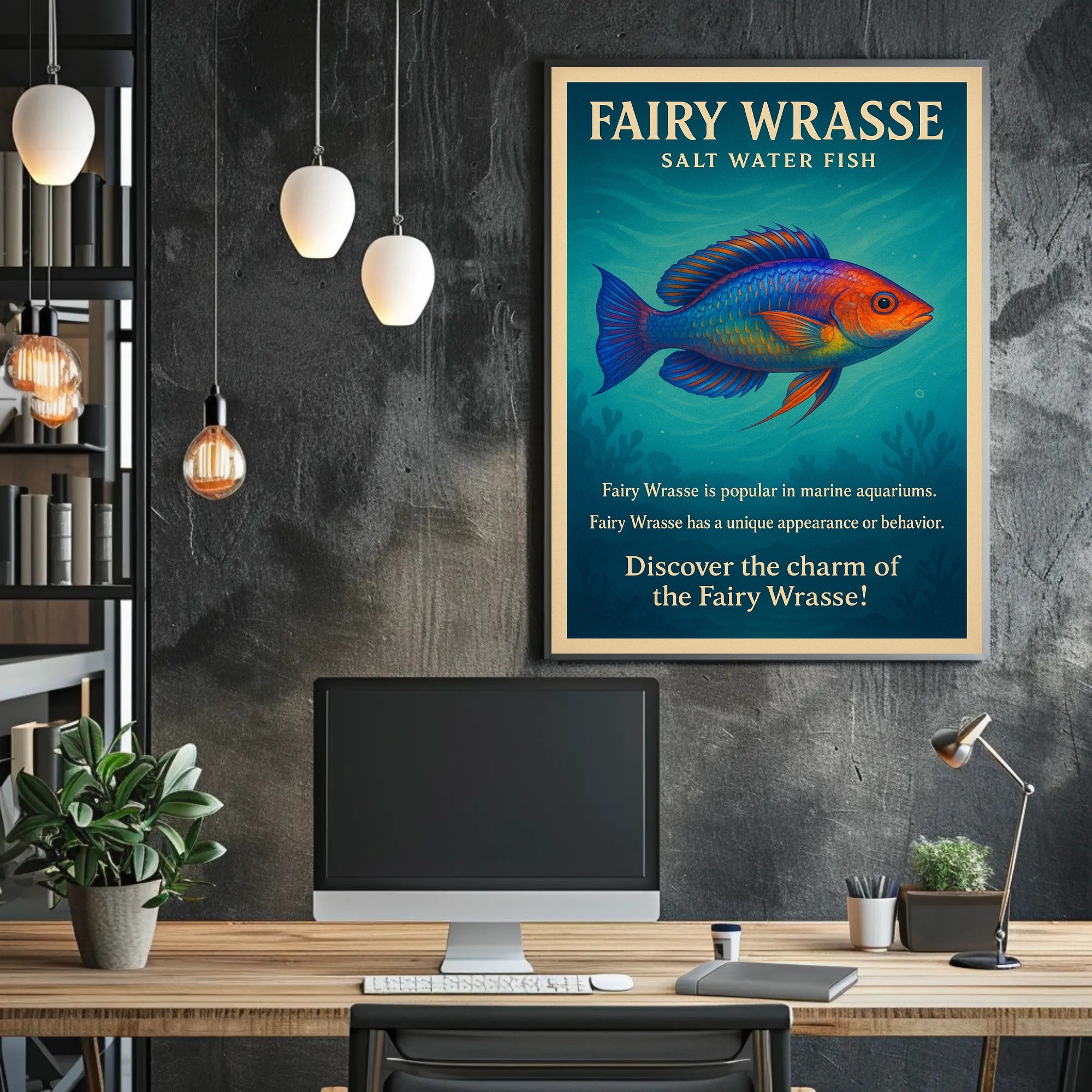 Discover the Charm of the Fairy Wrasse Poster PosterGoat
