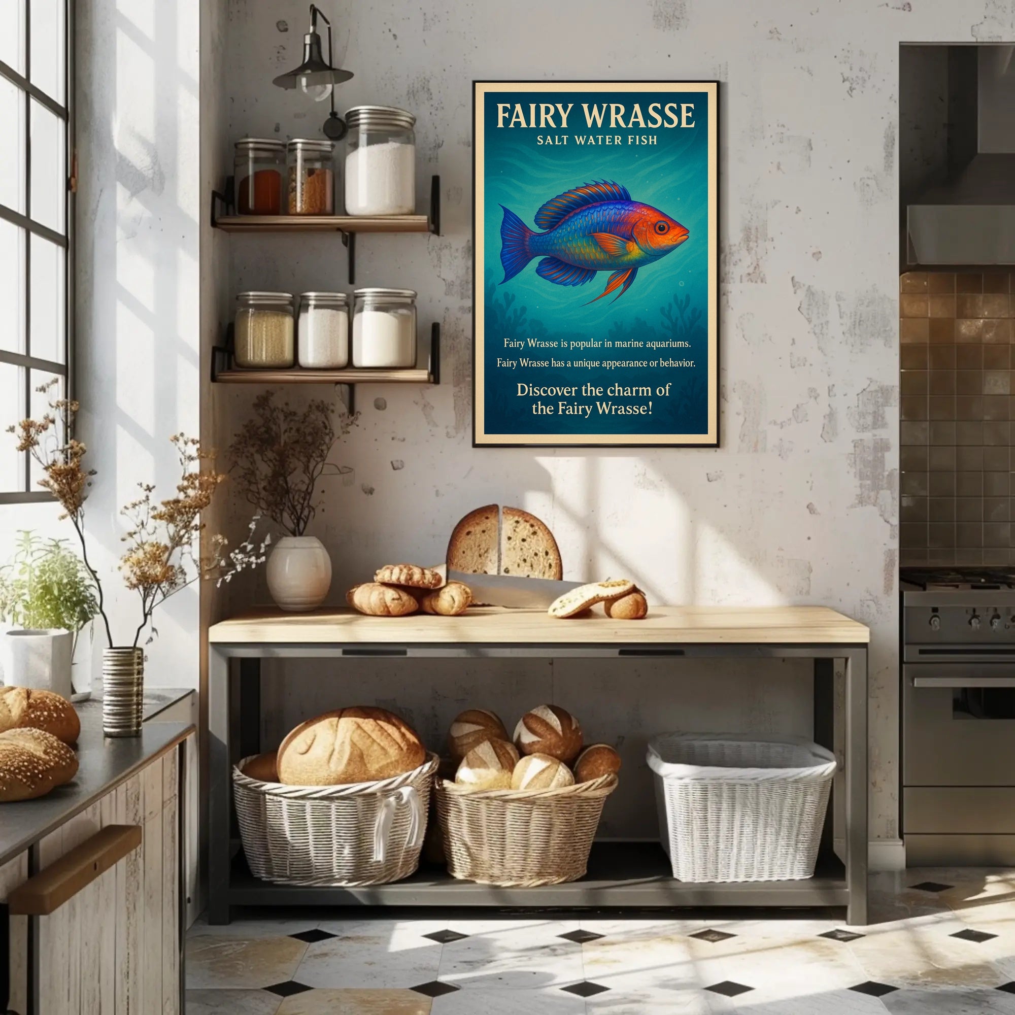 Discover the Charm of the Fairy Wrasse Poster PosterGoat