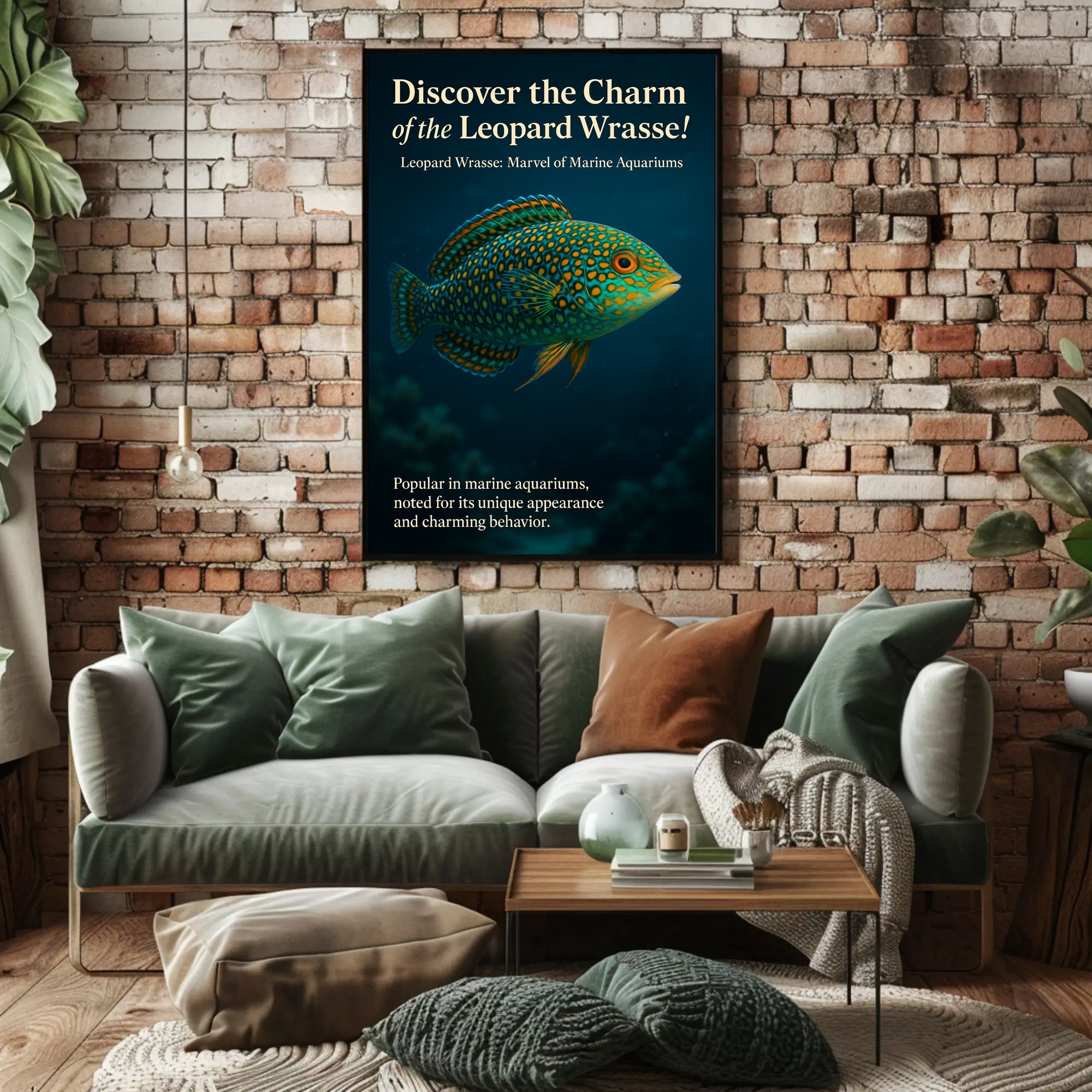 Discover the Charm of the Leopard Wrasse Poster PosterGoat