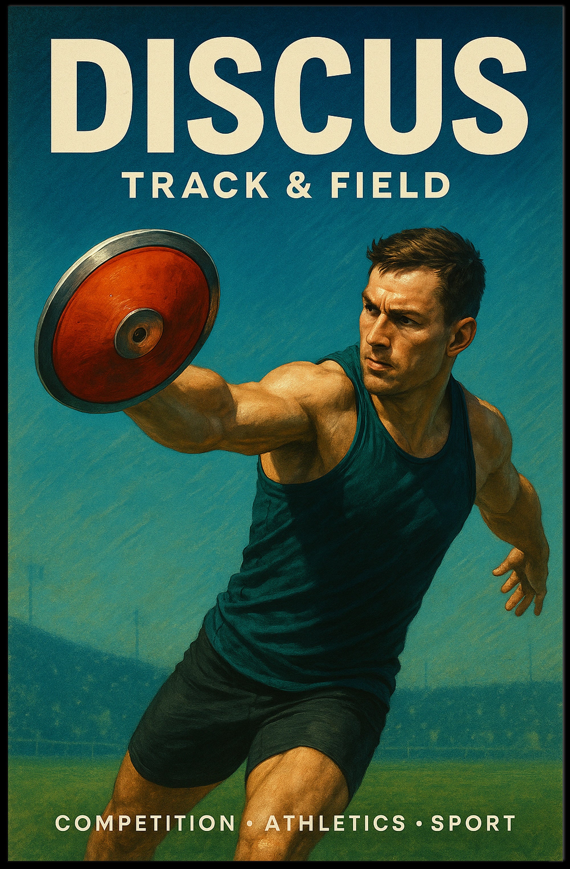 Discus Track Field Wall Art Print PosterGoat