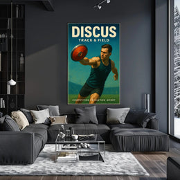 Discus Track Field Wall Art Print PosterGoat