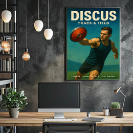 Discus Track Field Wall Art Print PosterGoat