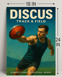 Discus Track Field Wall Art Print PosterGoat