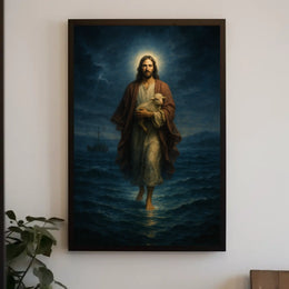Divine Compassion on Stormy Seas Heritage Poster PosterGoat