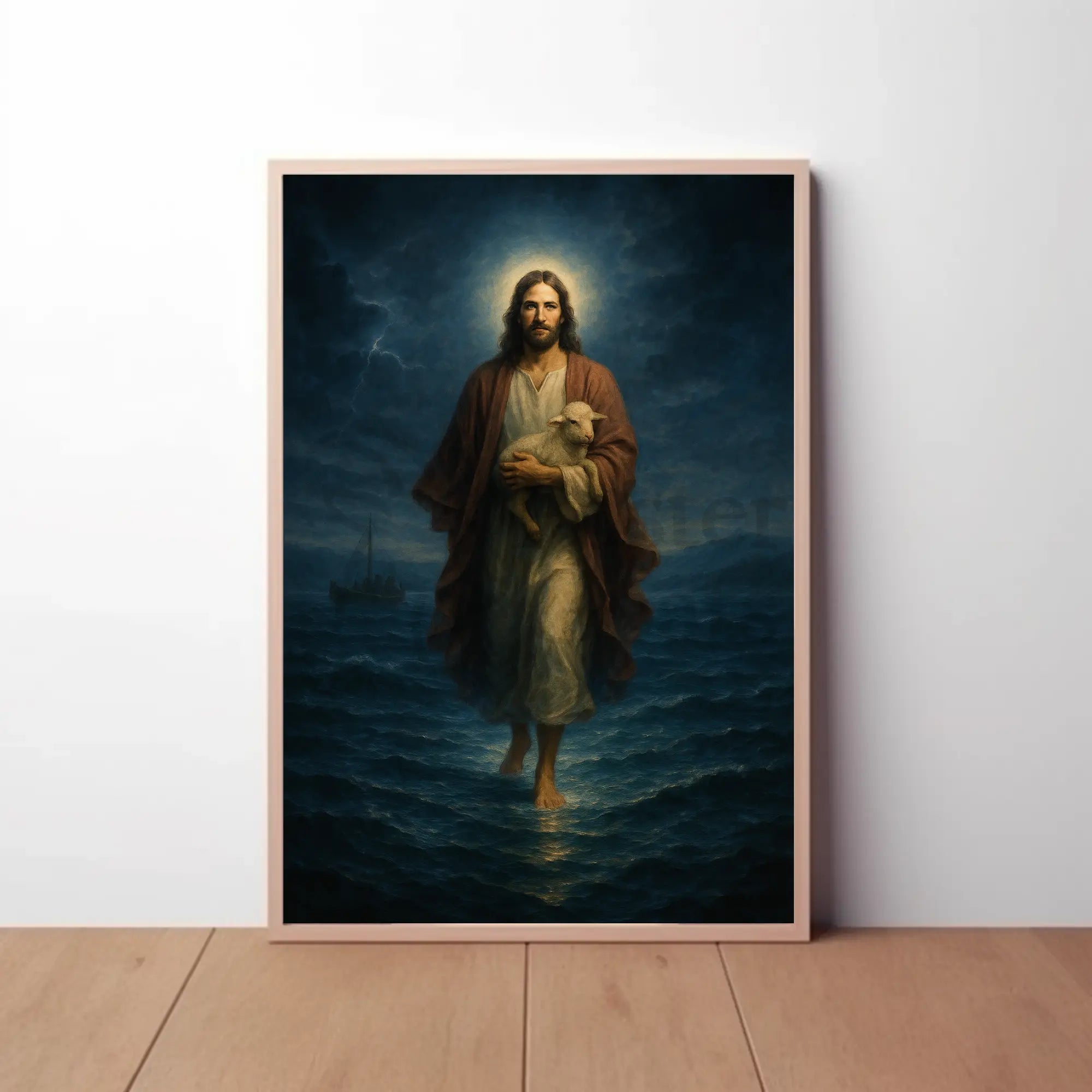 Divine Compassion on Stormy Seas Heritage Poster PosterGoat