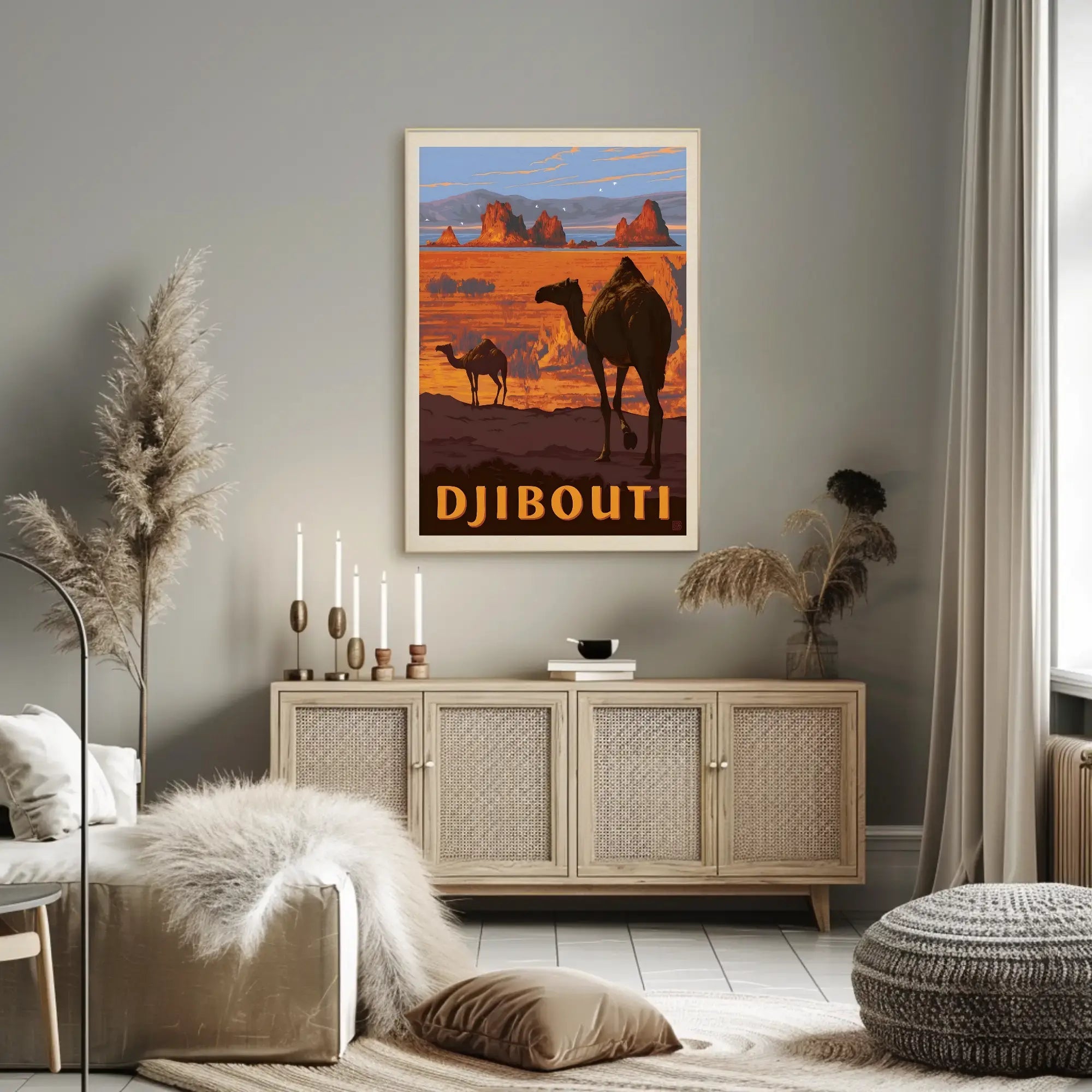 Djibouti Desert Adventure Vintage Travel Poster PosterGoat