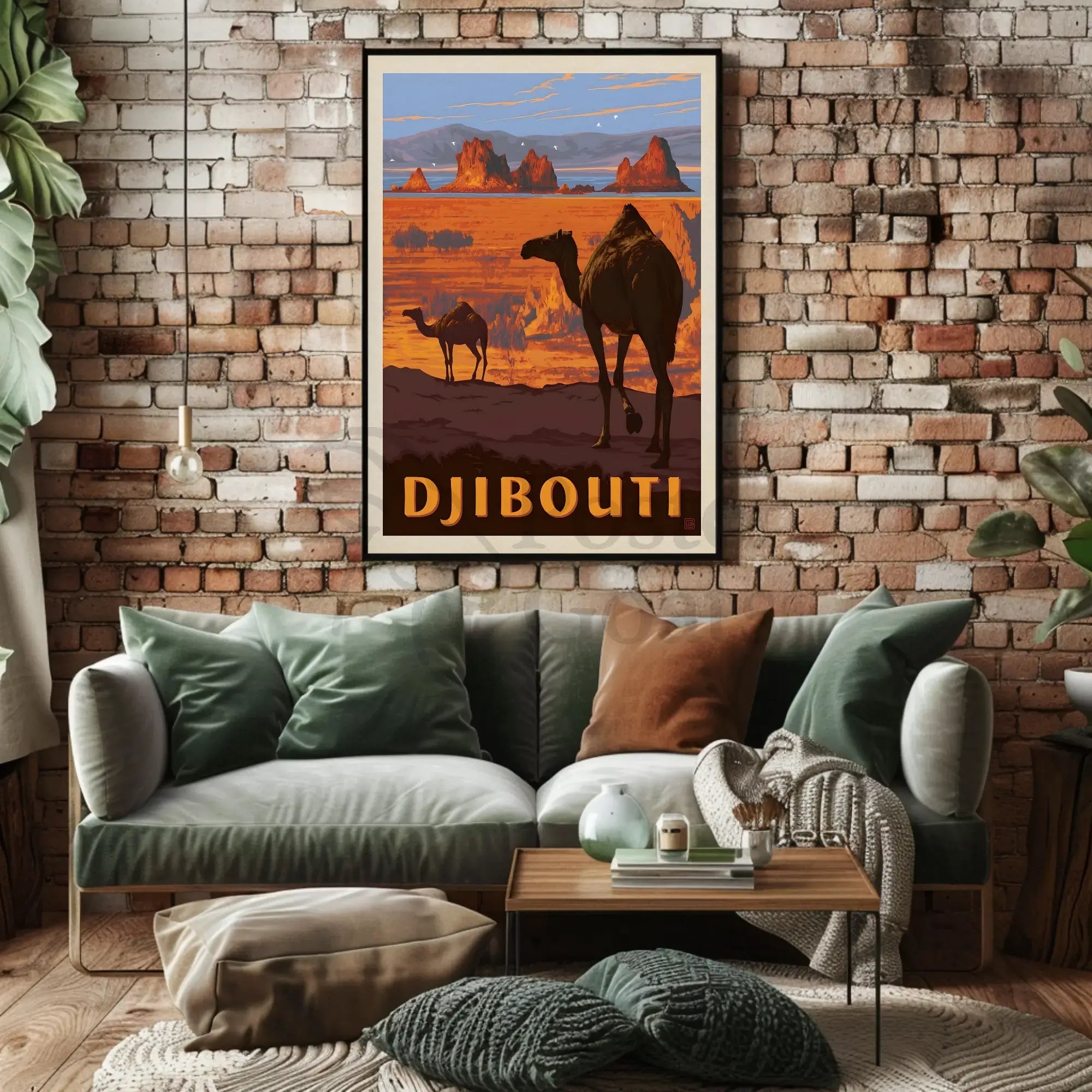 Djibouti Desert Adventure Vintage Travel Poster PosterGoat