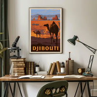 Djibouti Desert Adventure Vintage Travel Poster PosterGoat