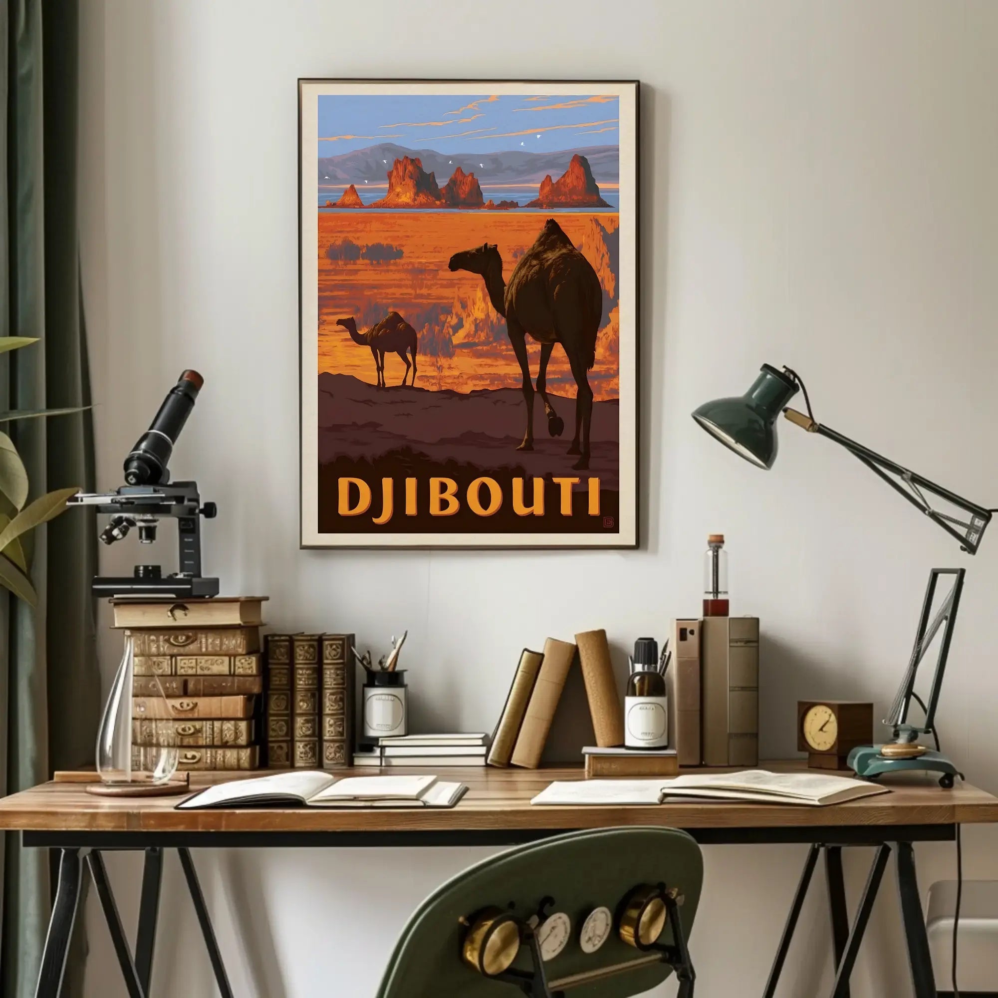 Djibouti Desert Adventure Vintage Travel Poster PosterGoat