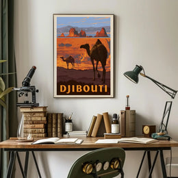 Djibouti Desert Adventure Vintage Travel Poster PosterGoat