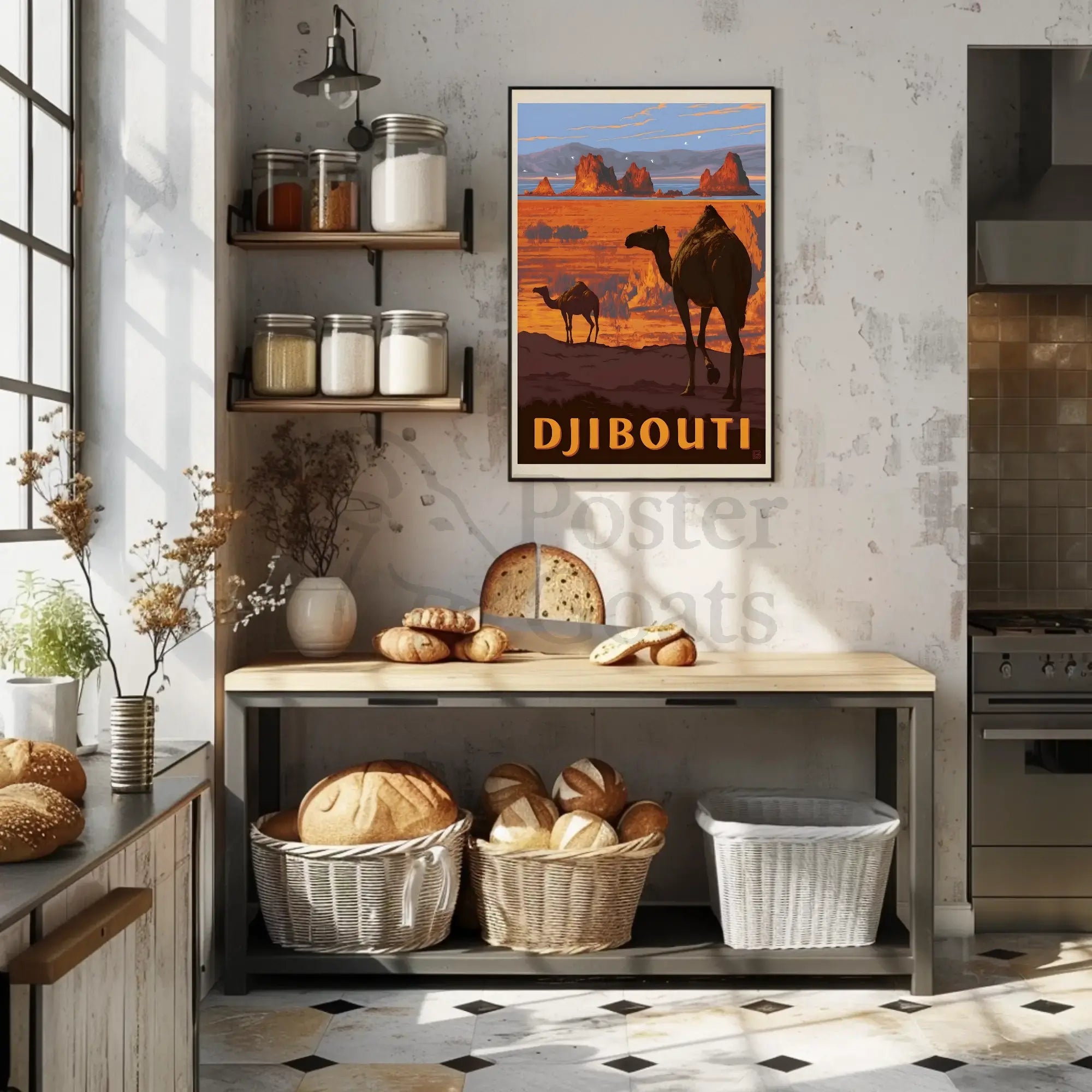 Djibouti Desert Adventure Vintage Travel Poster PosterGoat