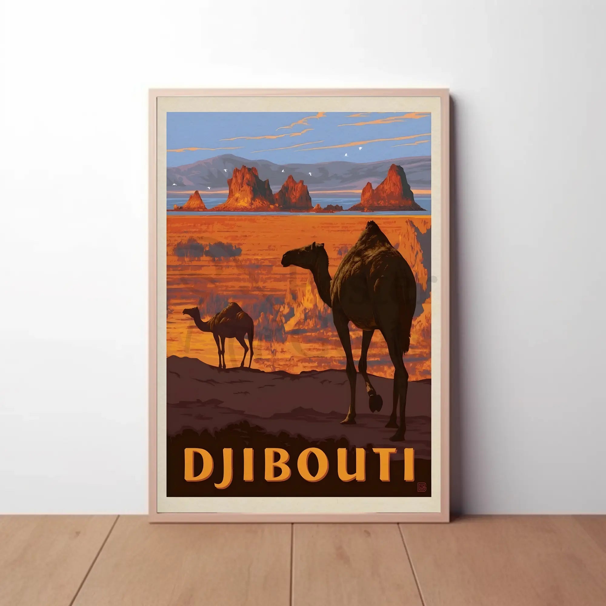 Djibouti Desert Adventure Vintage Travel Poster PosterGoat