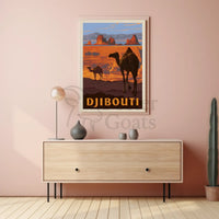 Djibouti Desert Adventure Vintage Travel Poster PosterGoat