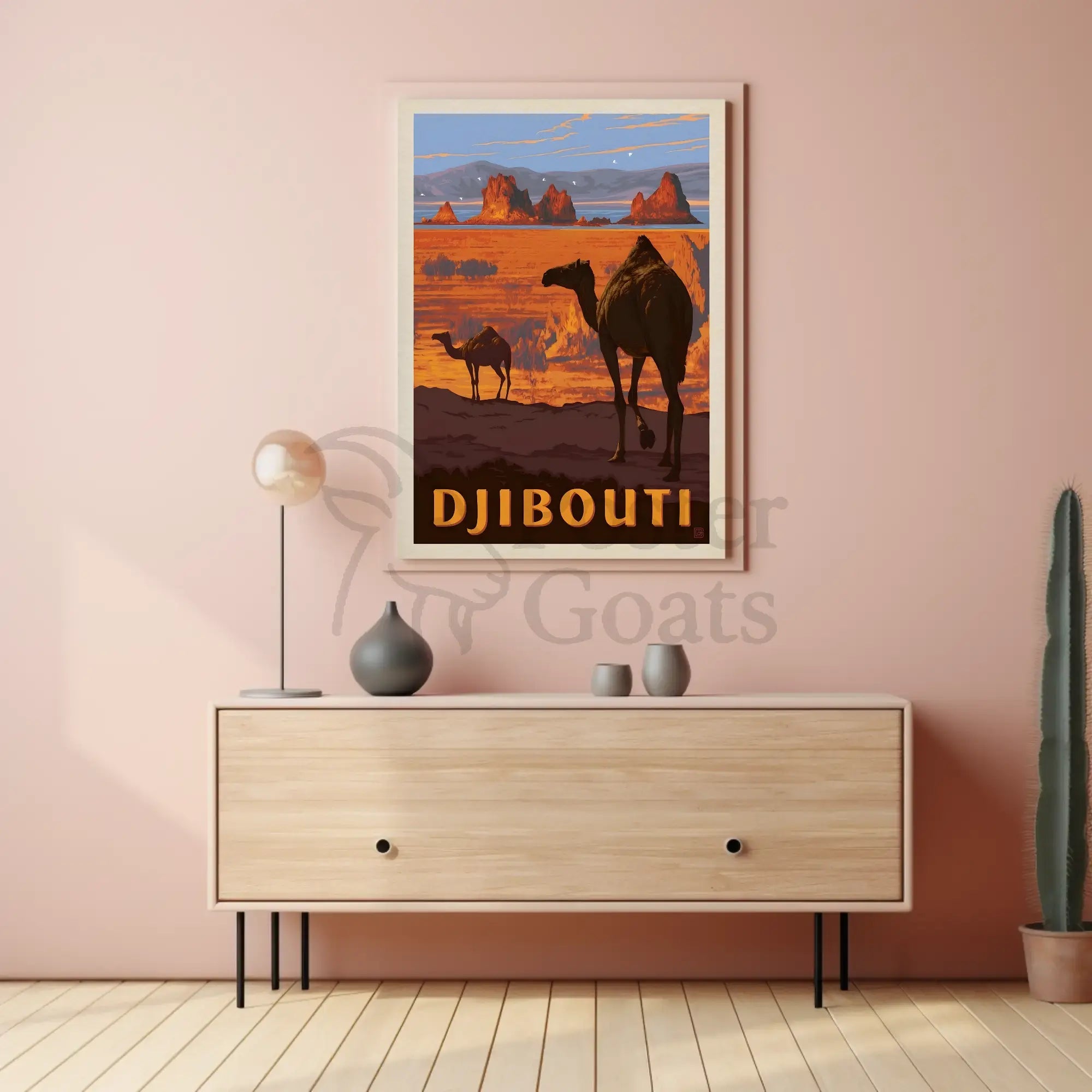 Djibouti Desert Adventure Vintage Travel Poster PosterGoat