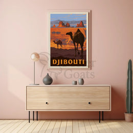 Djibouti Desert Adventure Vintage Travel Poster PosterGoat