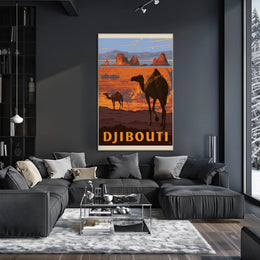 Djibouti Desert Adventure Vintage Travel Poster PosterGoat