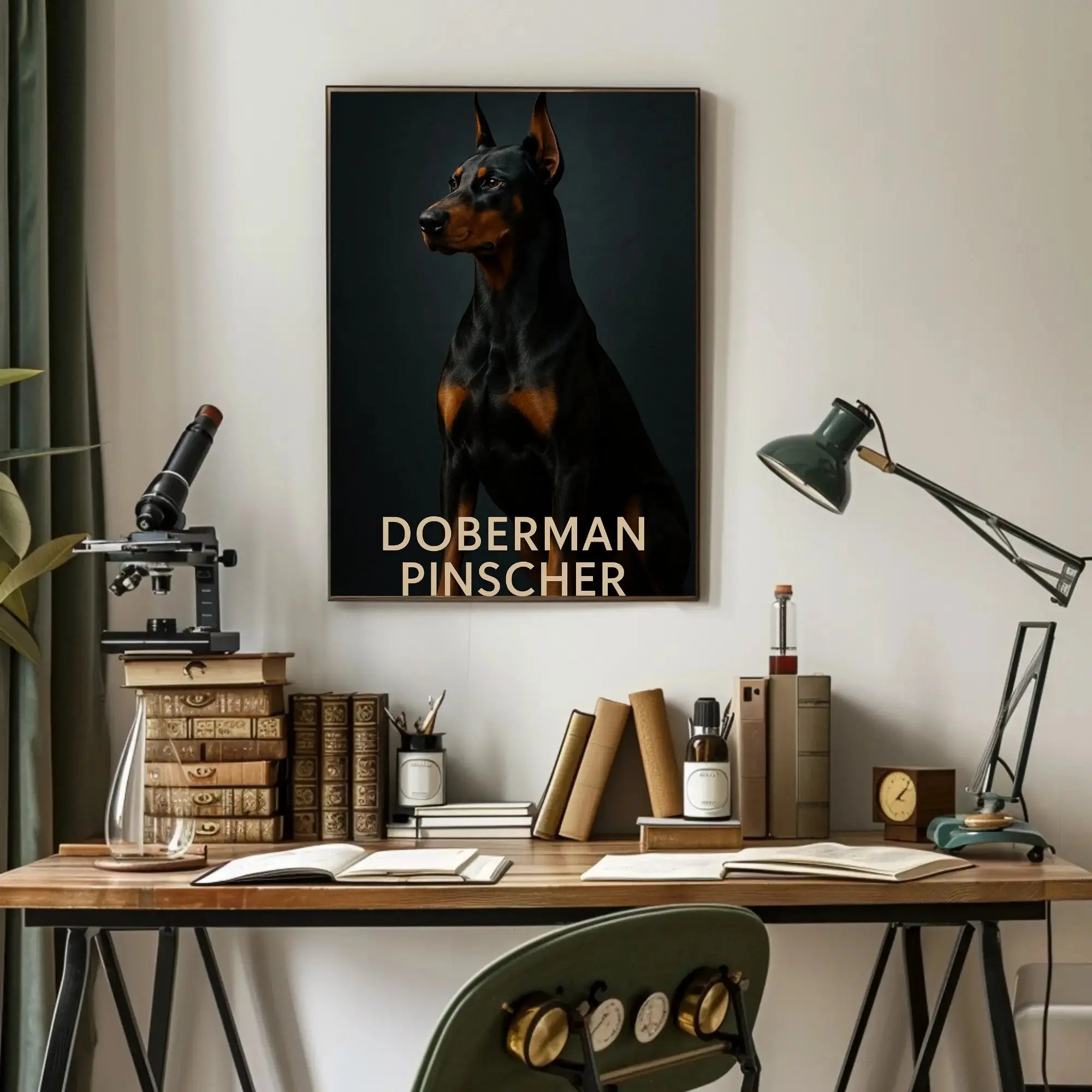 Doberman Pinscher Elegance Black and Tan Dog Breed Poster PosterGoat
