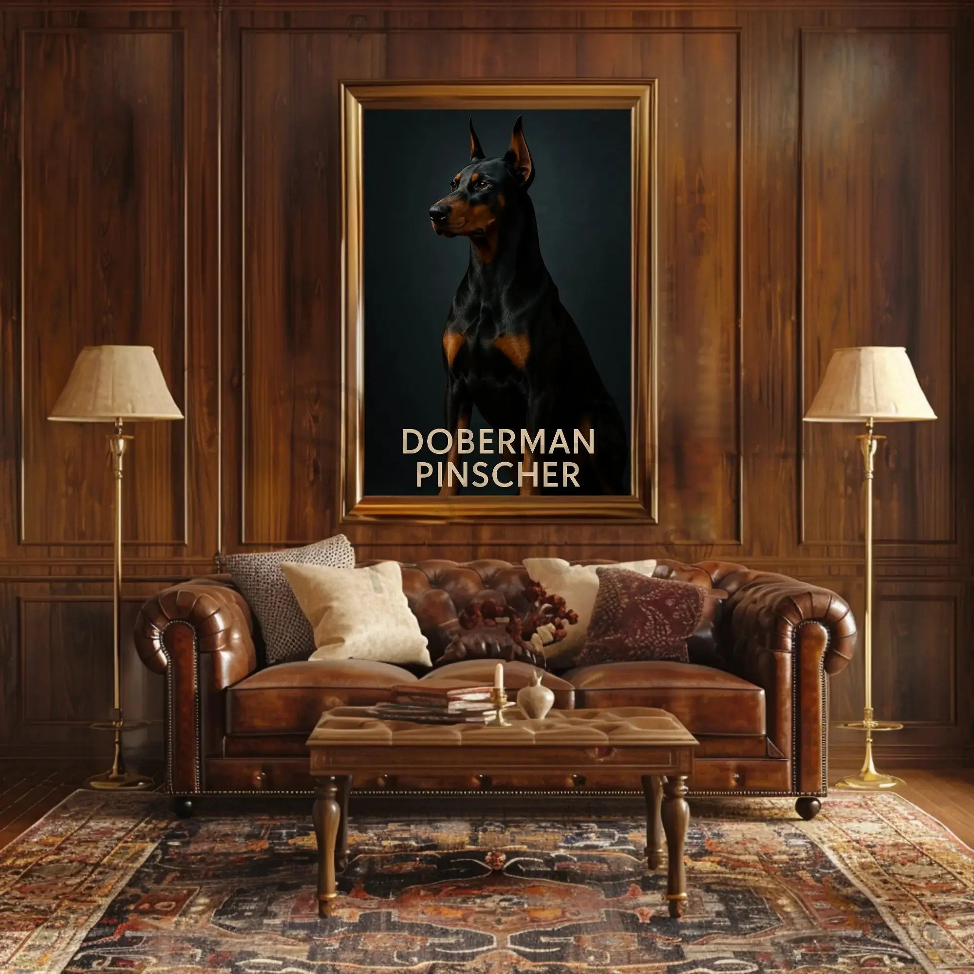 Doberman Pinscher Elegance Black and Tan Dog Breed Poster PosterGoat