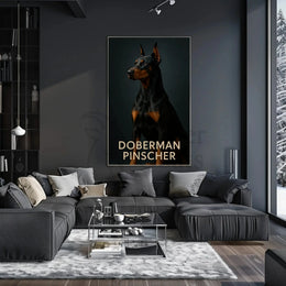 Doberman Pinscher Elegance Black and Tan Dog Breed Poster PosterGoat