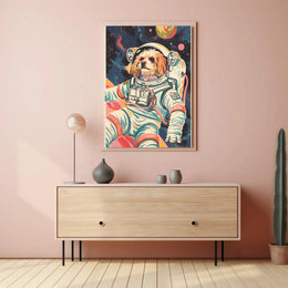Dog Astronaut Adventure Futuristic Sci-Fi Poster PosterGoat