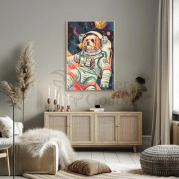 Dog Astronaut Adventure Futuristic Sci-Fi Poster PosterGoat