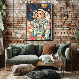 Dog Astronaut Adventure Futuristic Sci-Fi Poster PosterGoat