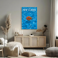 Dog on Inflatable Ring Summer Fun Animal Poster PosterGoat