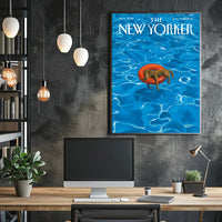 Dog on Inflatable Ring Summer Fun Animal Poster PosterGoat