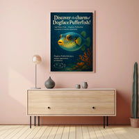Dogface Pufferfish Poster Art Print Decor PosterGoat