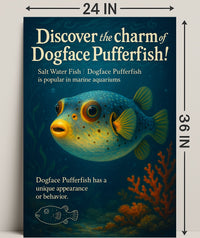 Dogface Pufferfish Poster Art Print Decor PosterGoat