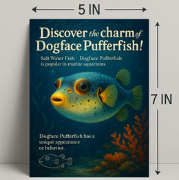 Dogface Pufferfish Poster Art Print Decor PosterGoat