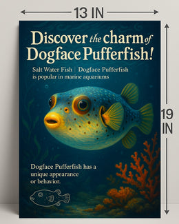 Dogface Pufferfish Poster Art Print Decor PosterGoat