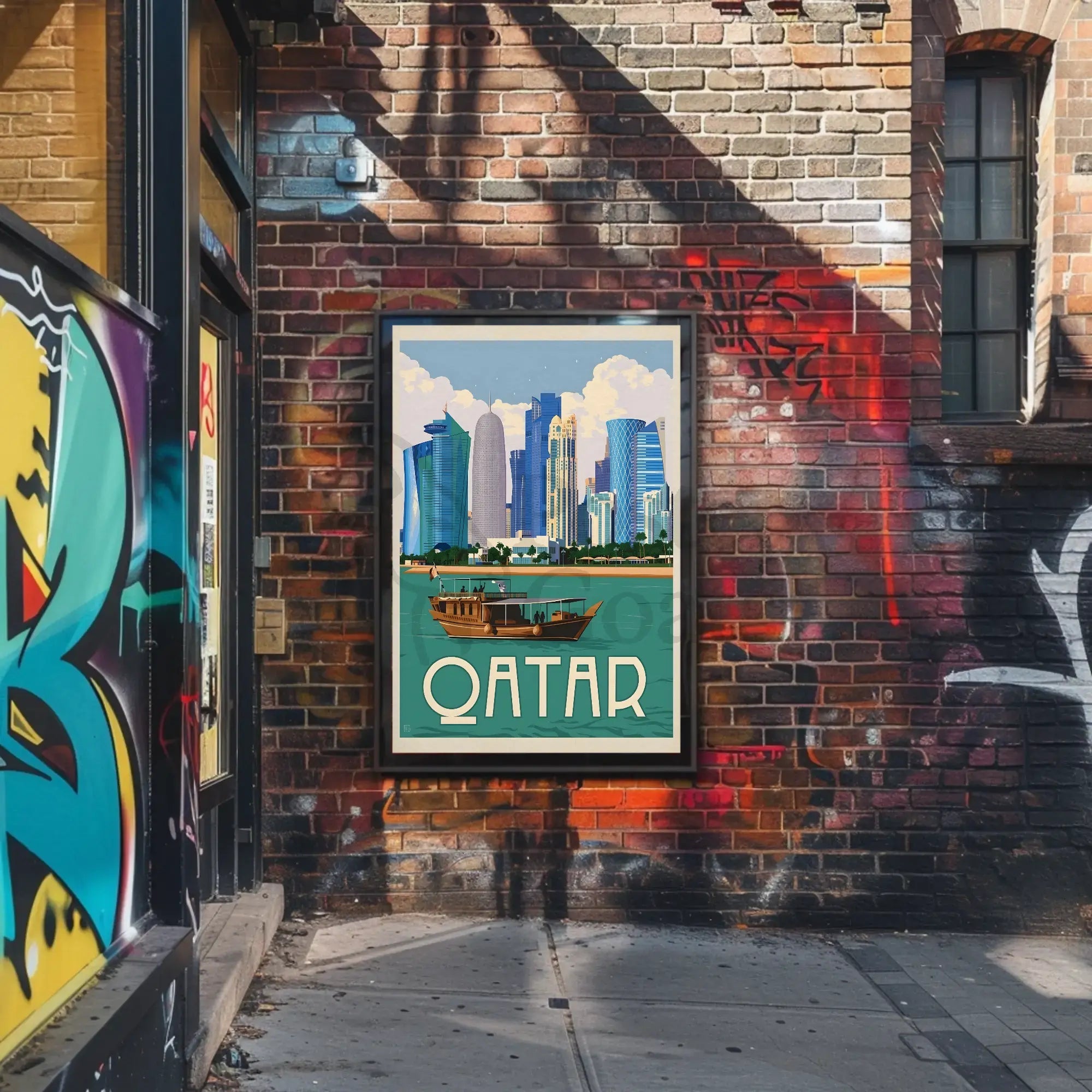 Doha Cityscape Serenity: Modern Tradition Heritage Poster PosterGoat