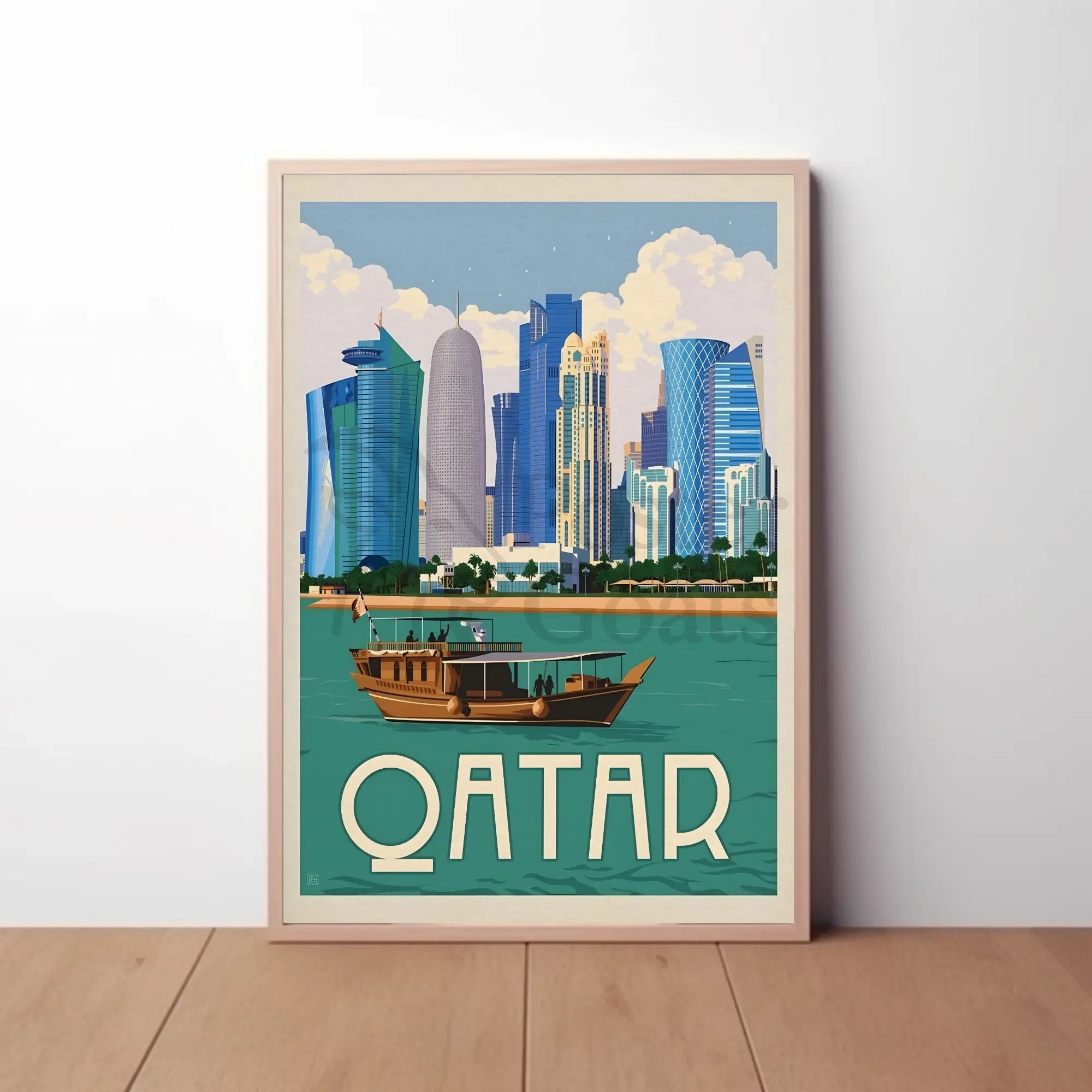 Doha Cityscape Serenity: Modern Tradition Heritage Poster PosterGoat
