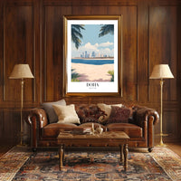 Doha Skyline Serenity: Urban or Cityscape Poster PosterGoat