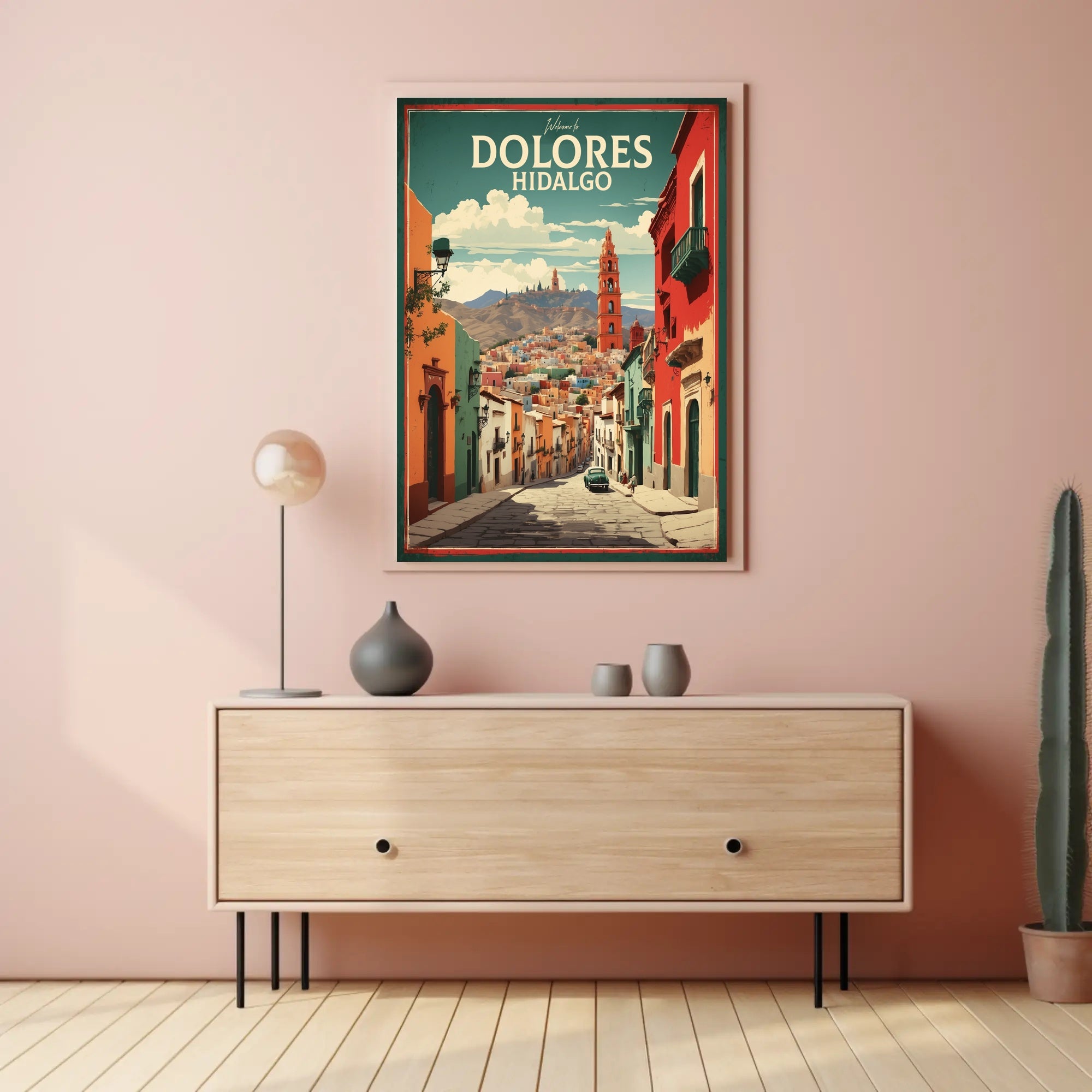 Dolores Hidalgo Vintage Street Scene Travel Poster PosterGoat