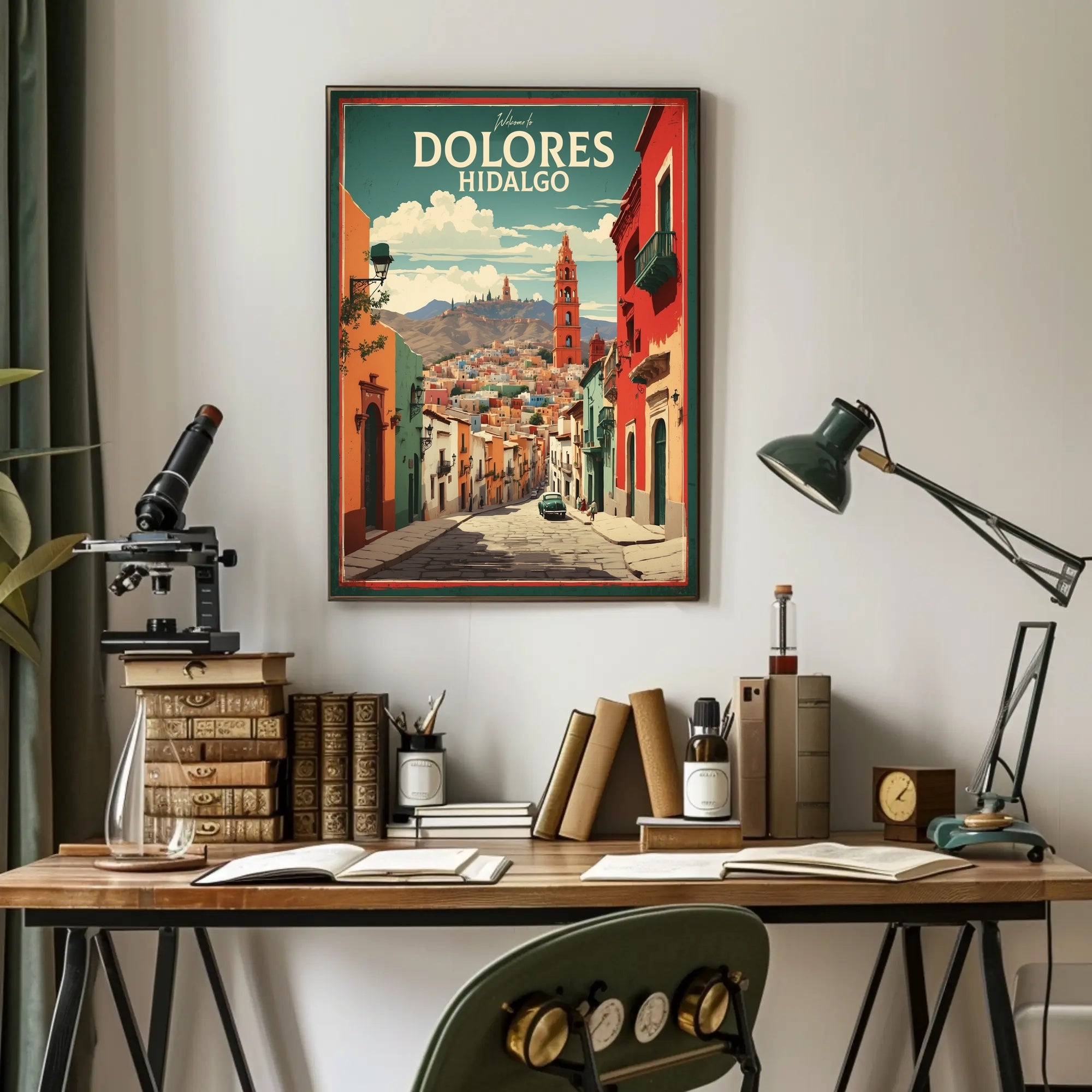 Dolores Hidalgo Vintage Street Scene Travel Poster PosterGoat
