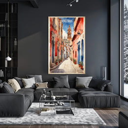 Dolores Hidalgo Watercolor Street Art Urban or Cityscape Poster PosterGoat