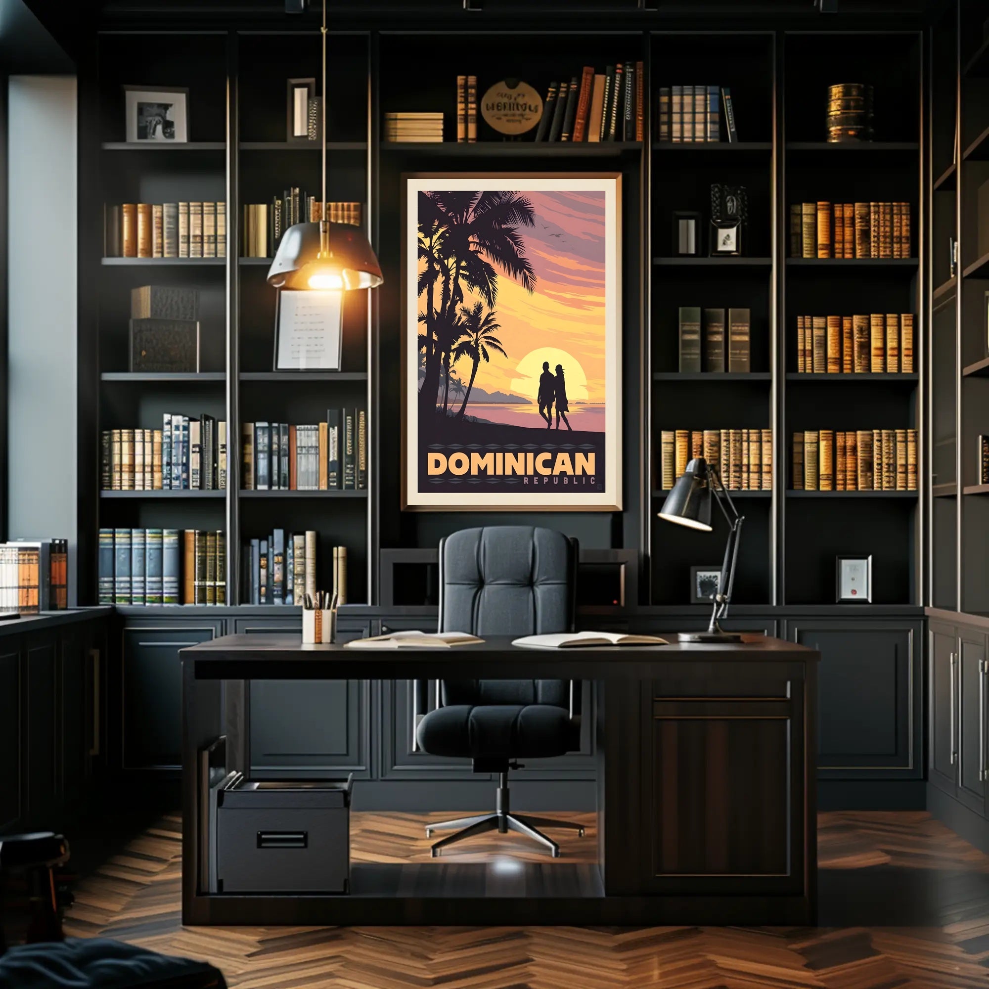 Dominican Republic Tropical Sunset Romance Travel Poster PosterGoat