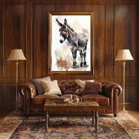 Donkey Watercolor Illustration: Rustic Animal Poster PosterGoat