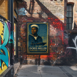 Doris Miller WWII Hero Commemorative Historical Poster PosterGoat