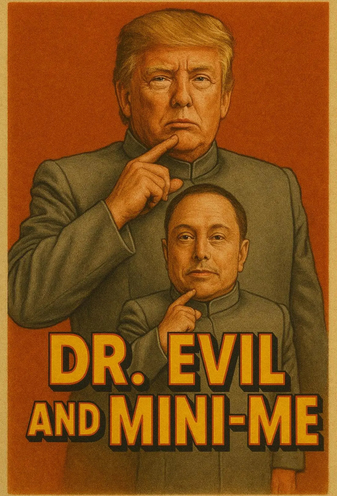 Dr. Evil Mini-Me Parody Pop Culture Poster PosterGoat