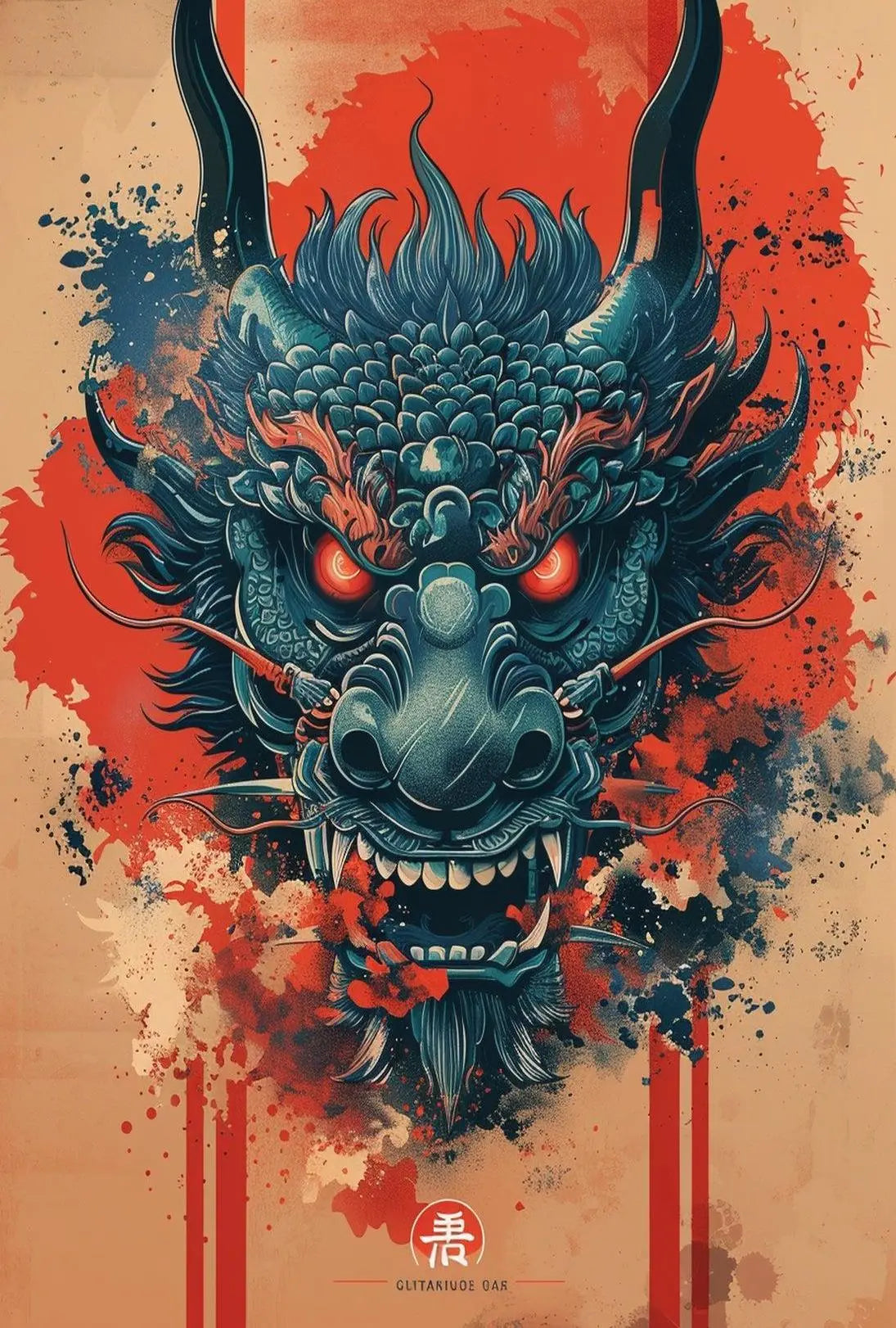 Dragon Head East Asian Artistry Cultural Heritage Poster PosterGoat