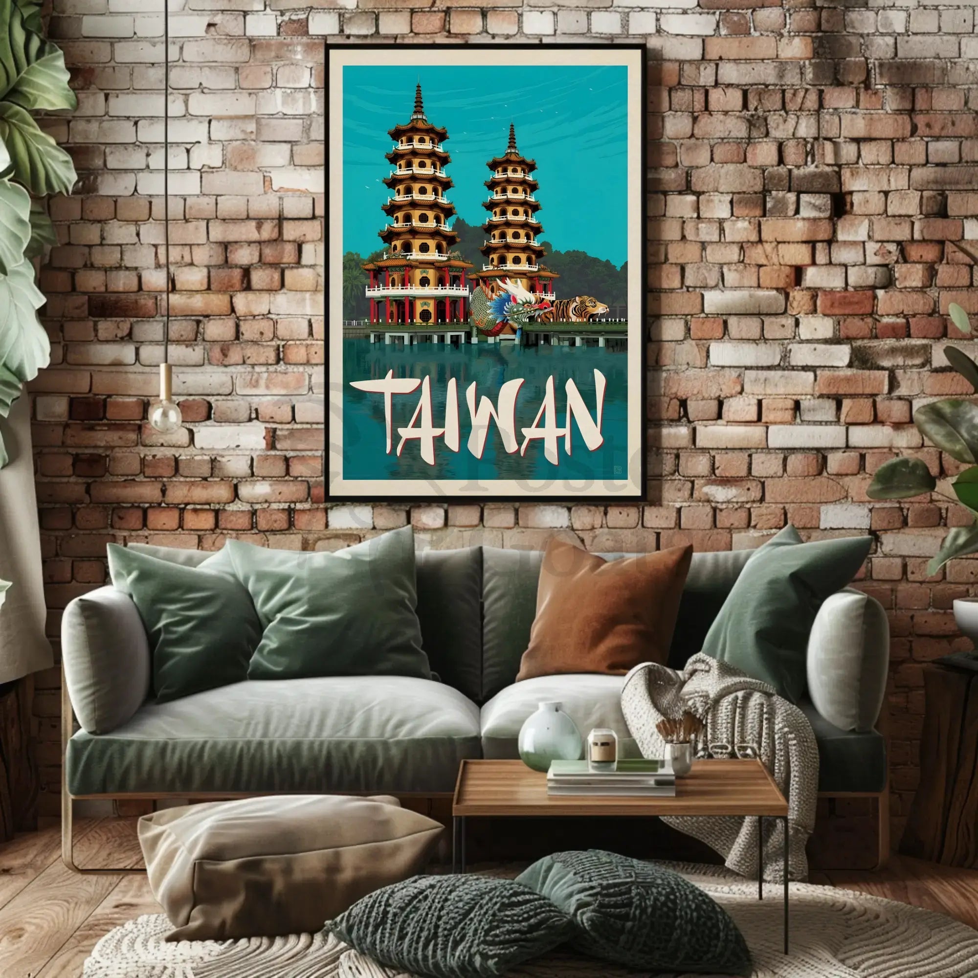 Dragon and Tiger Pagodas Poster PosterGoat