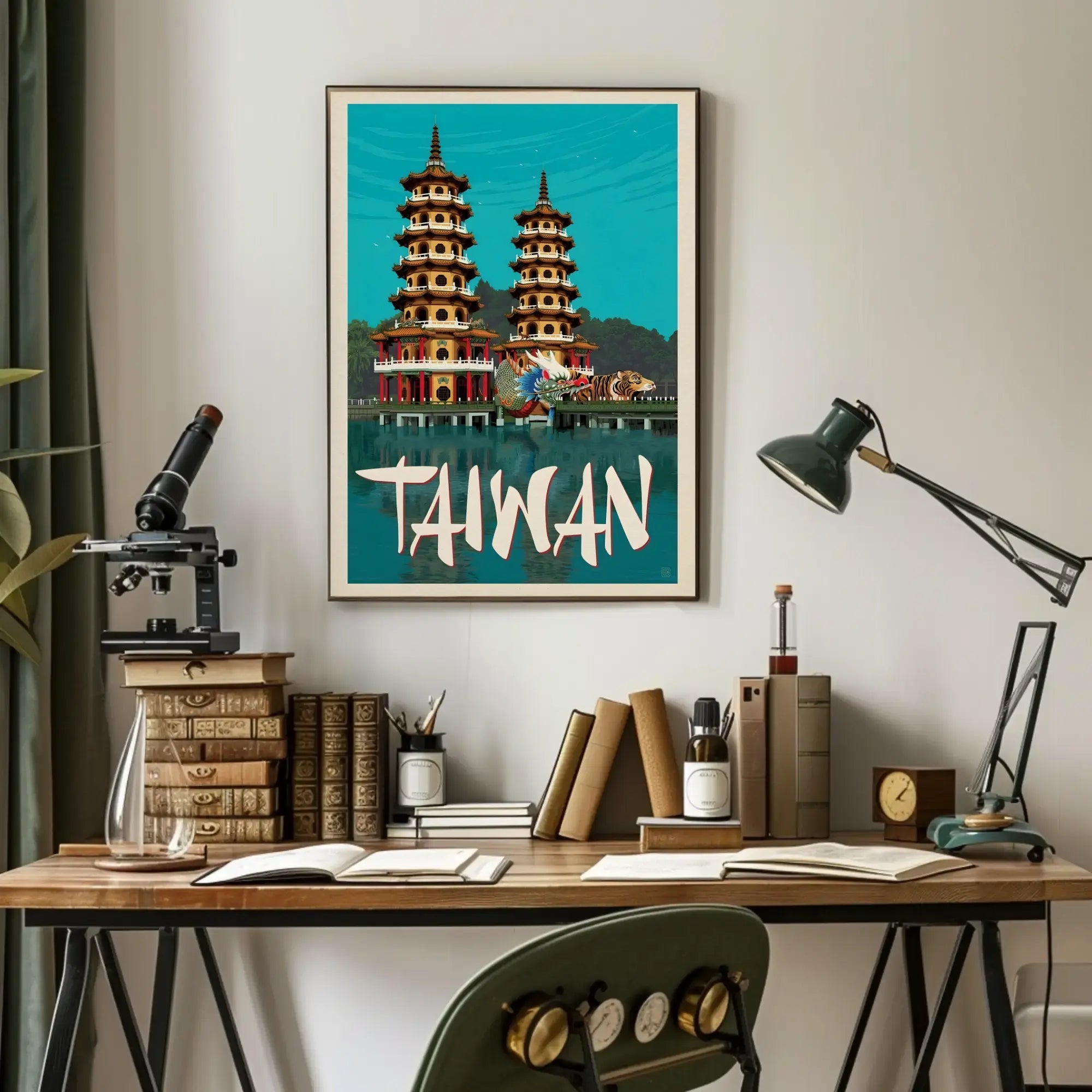 Dragon and Tiger Pagodas Poster PosterGoat