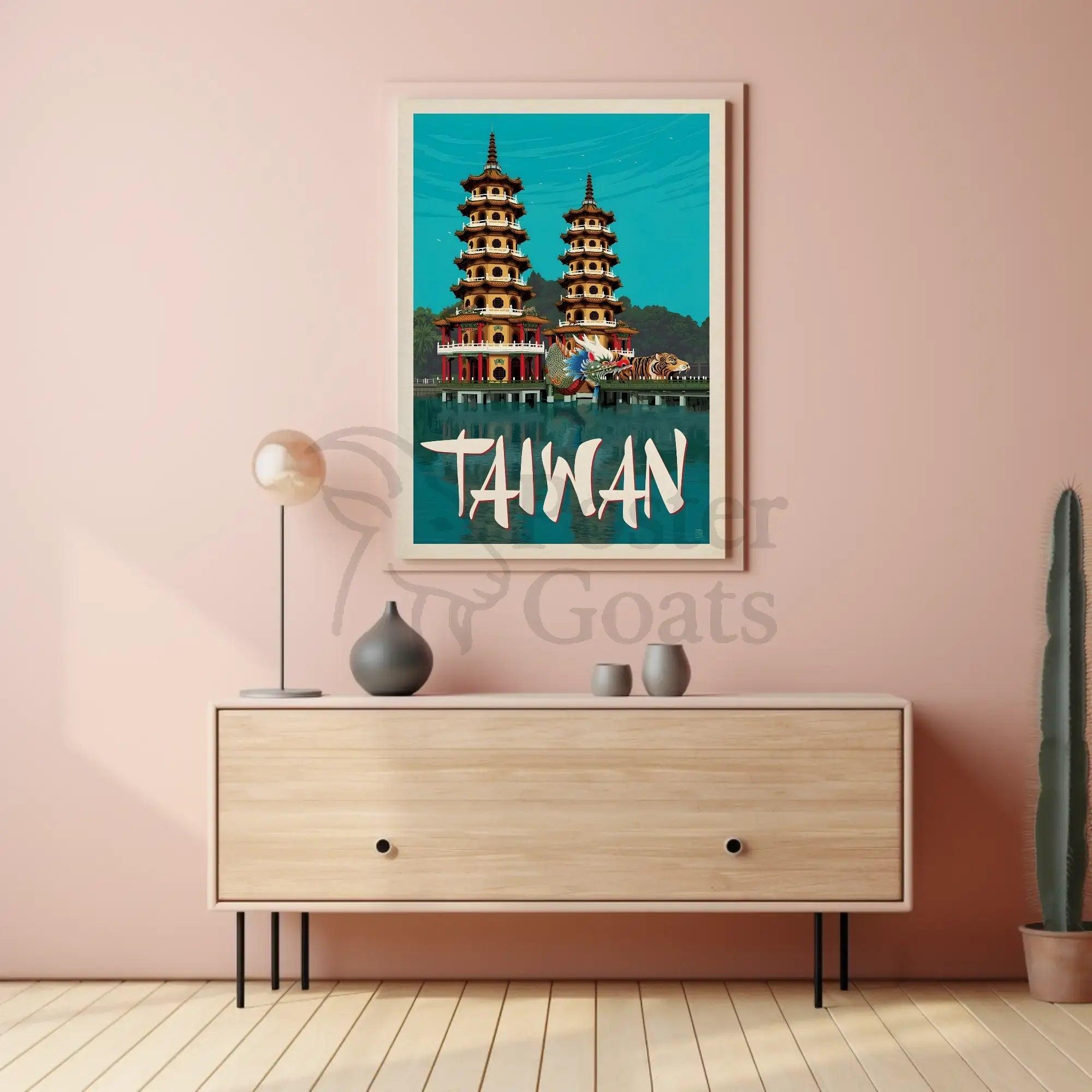 Dragon and Tiger Pagodas Poster PosterGoat