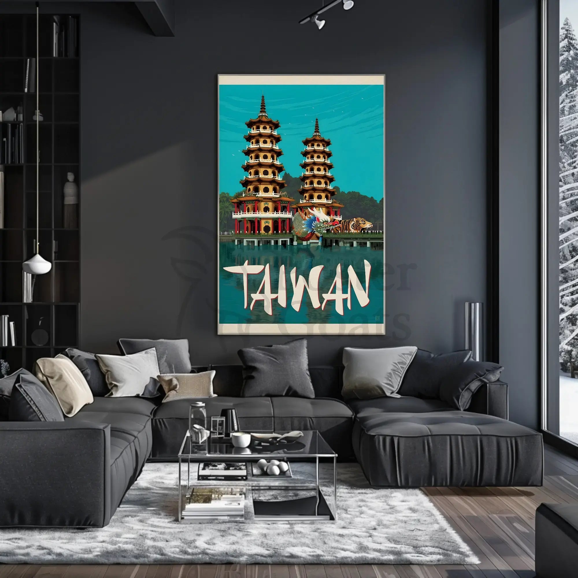 Dragon and Tiger Pagodas Poster PosterGoat